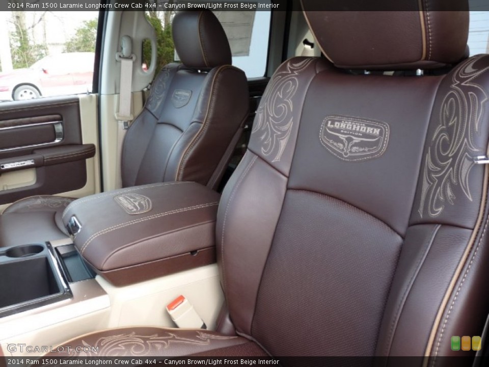 Canyon Brown/Light Frost Beige Interior Front Seat for the 2014 Ram 1500 Laramie Longhorn Crew Cab 4x4 #92172514