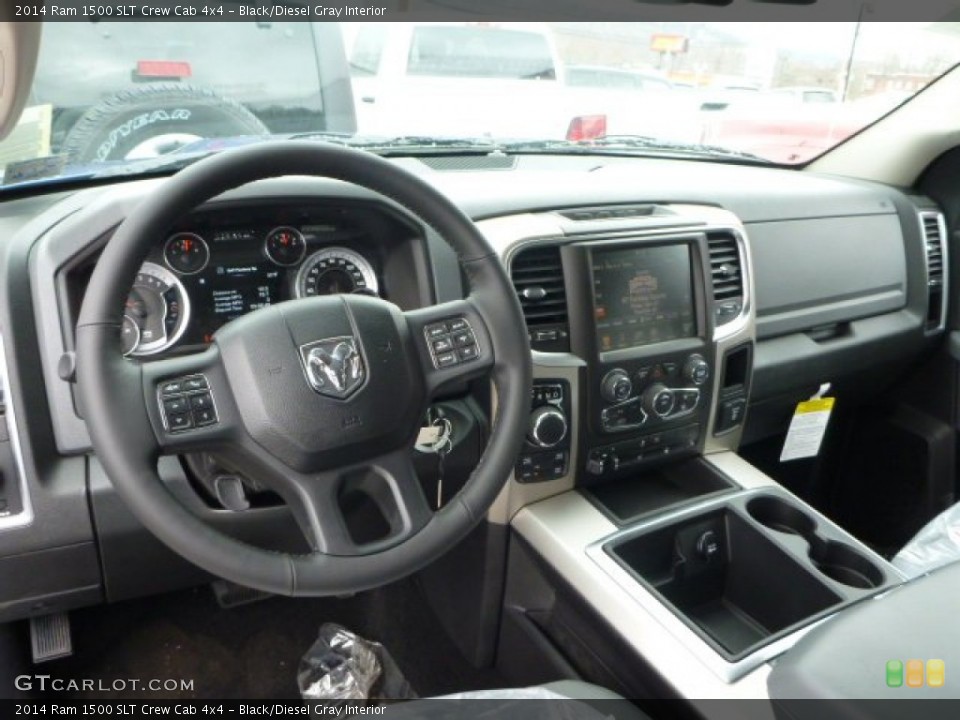 Black/Diesel Gray Interior Dashboard for the 2014 Ram 1500 SLT Crew Cab 4x4 #92177206
