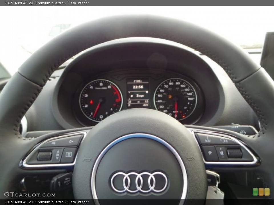 Black Interior Steering Wheel for the 2015 Audi A3 2.0 Premium quattro #92178649