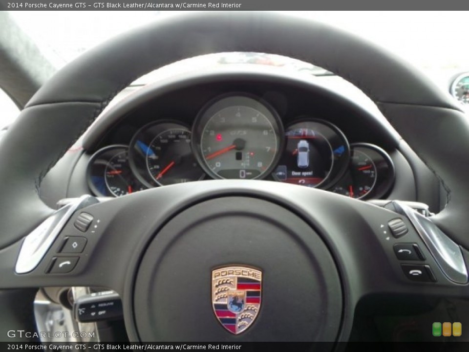 GTS Black Leather/Alcantara w/Carmine Red Interior Steering Wheel for the 2014 Porsche Cayenne GTS #92182423