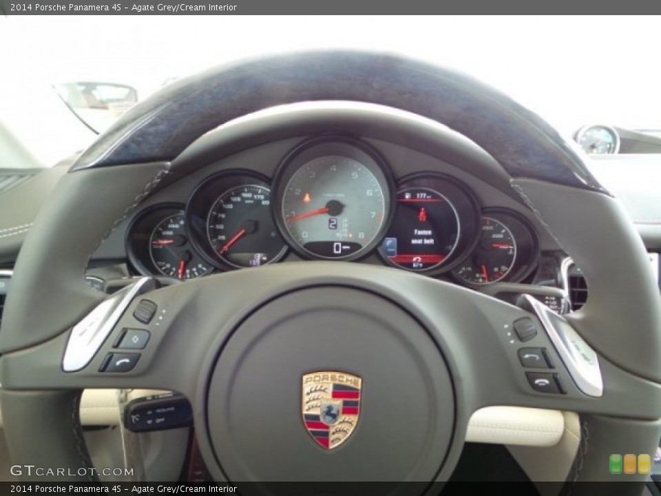 Agate Grey/Cream Interior Steering Wheel for the 2014 Porsche Panamera 4S #92183611