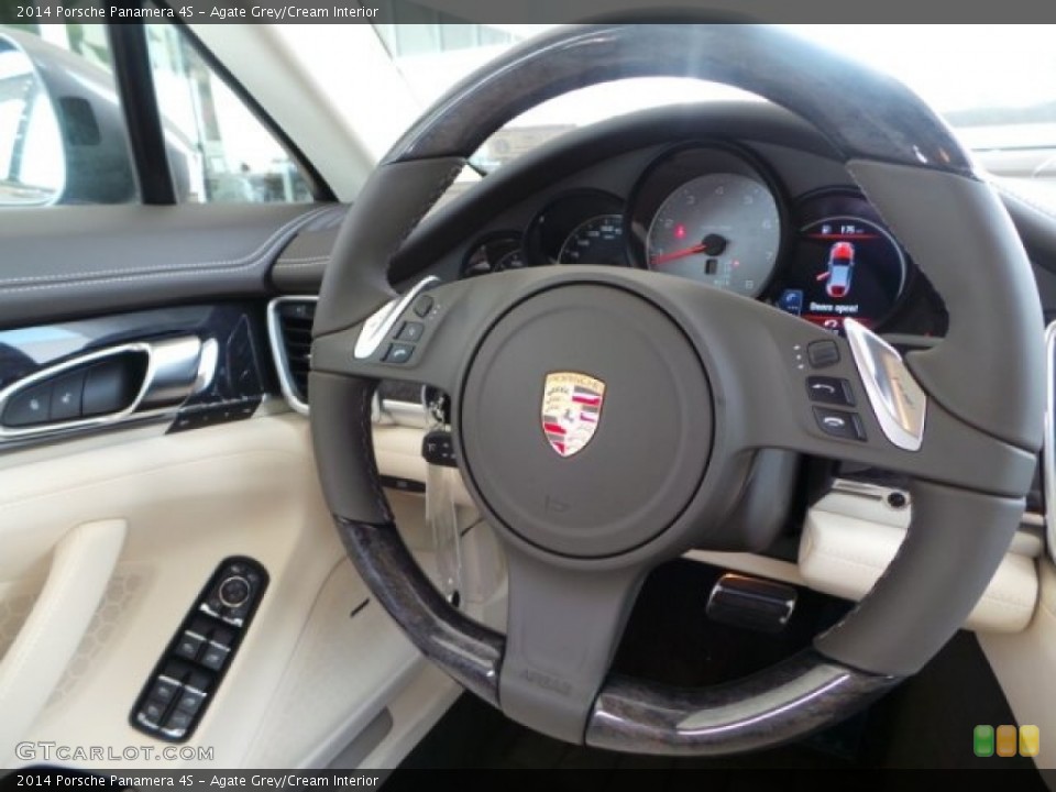 Agate Grey/Cream Interior Steering Wheel for the 2014 Porsche Panamera 4S #92183710