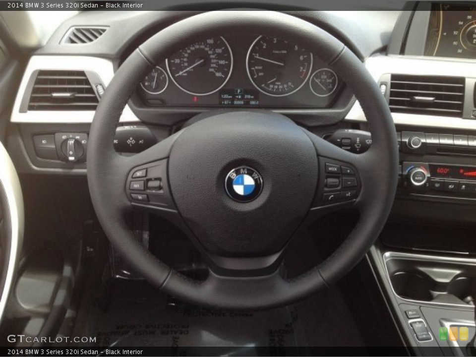 Black Interior Steering Wheel for the 2014 BMW 3 Series 320i Sedan #92190946