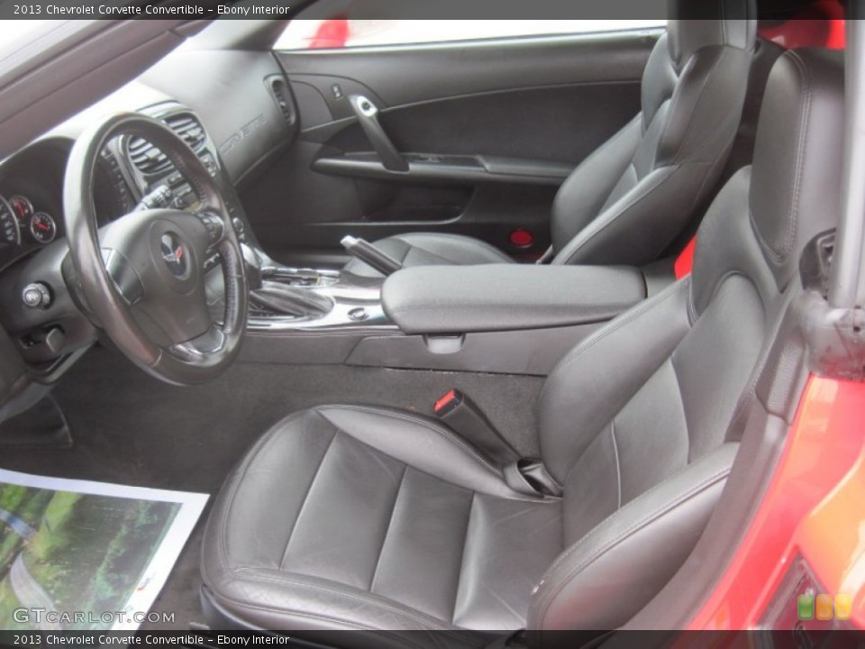 Ebony Interior Photo for the 2013 Chevrolet Corvette Convertible #92198692
