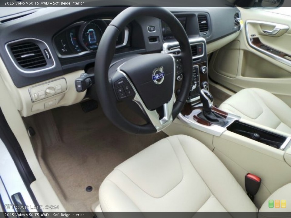 Soft Beige Interior Photo for the 2015 Volvo V60 T5 AWD #92221273