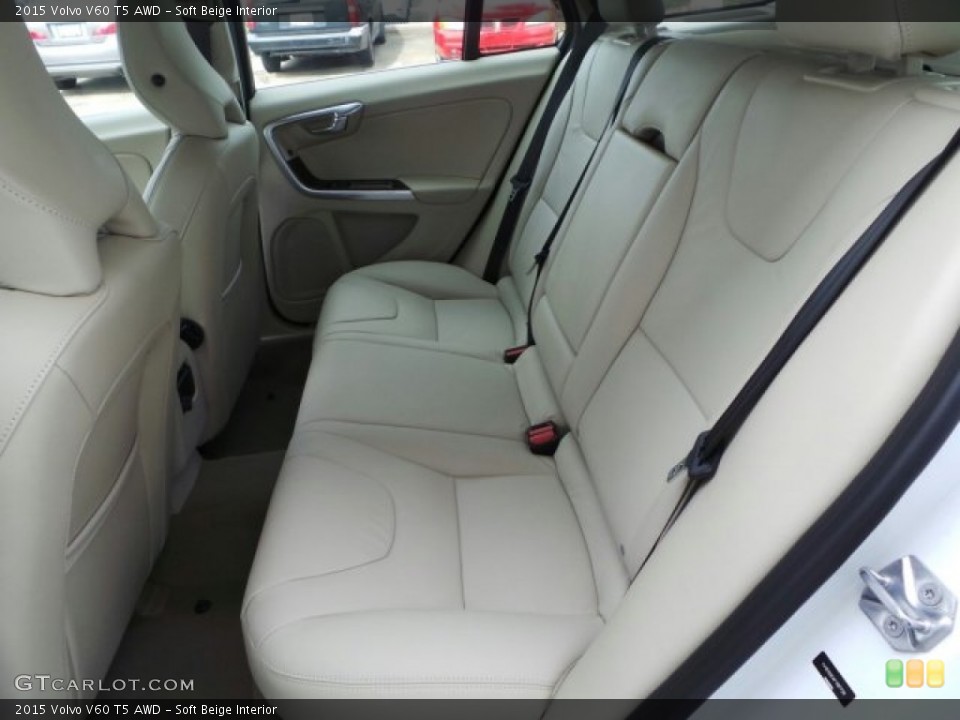 Soft Beige Interior Rear Seat for the 2015 Volvo V60 T5 AWD #92221510