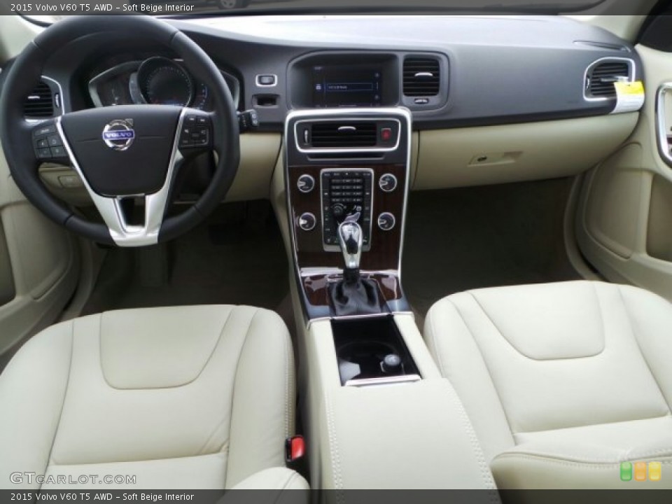 Soft Beige Interior Dashboard for the 2015 Volvo V60 T5 AWD #92221534
