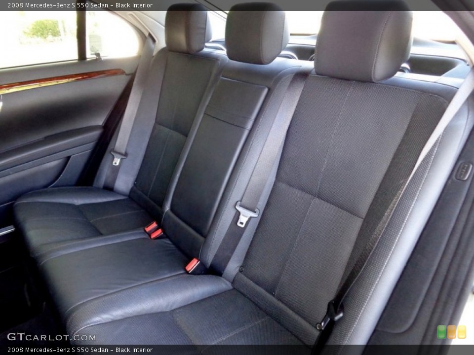 Black Interior Rear Seat for the 2008 Mercedes-Benz S 550 Sedan #92229136