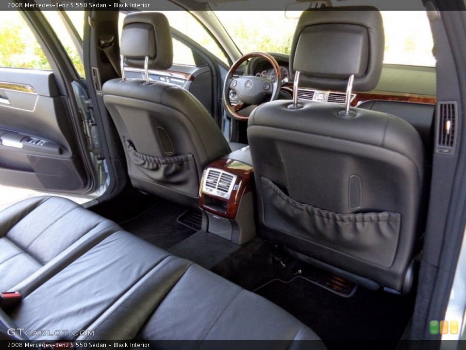 Black Interior Rear Seat for the 2008 Mercedes-Benz S 550 Sedan #92229382
