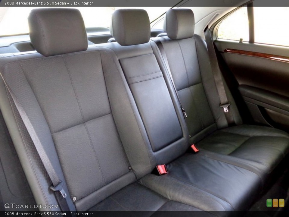 Black Interior Rear Seat for the 2008 Mercedes-Benz S 550 Sedan #92229424