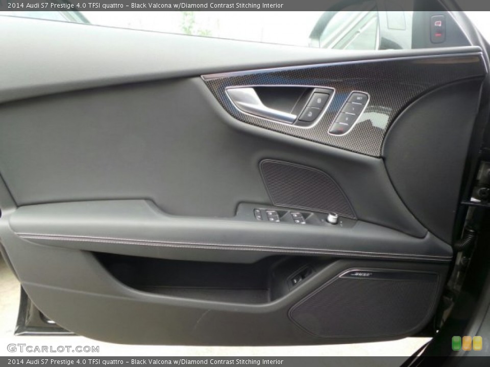 Black Valcona w/Diamond Contrast Stitching Interior Door Panel for the 2014 Audi S7 Prestige 4.0 TFSI quattro #92236823
