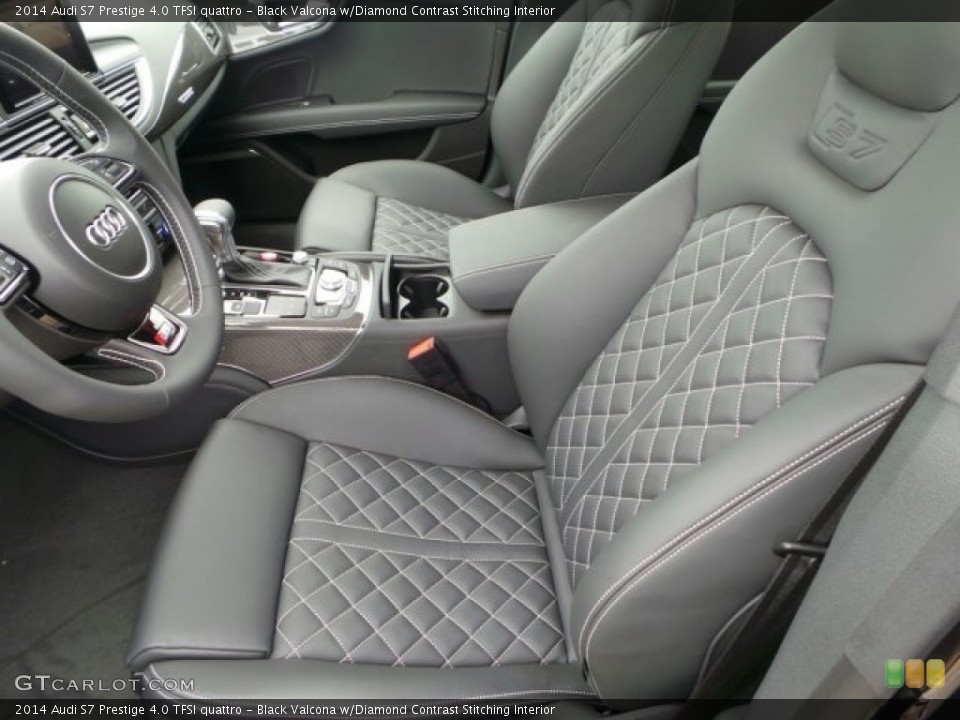 Black Valcona w/Diamond Contrast Stitching Interior Front Seat for the 2014 Audi S7 Prestige 4.0 TFSI quattro #92236832