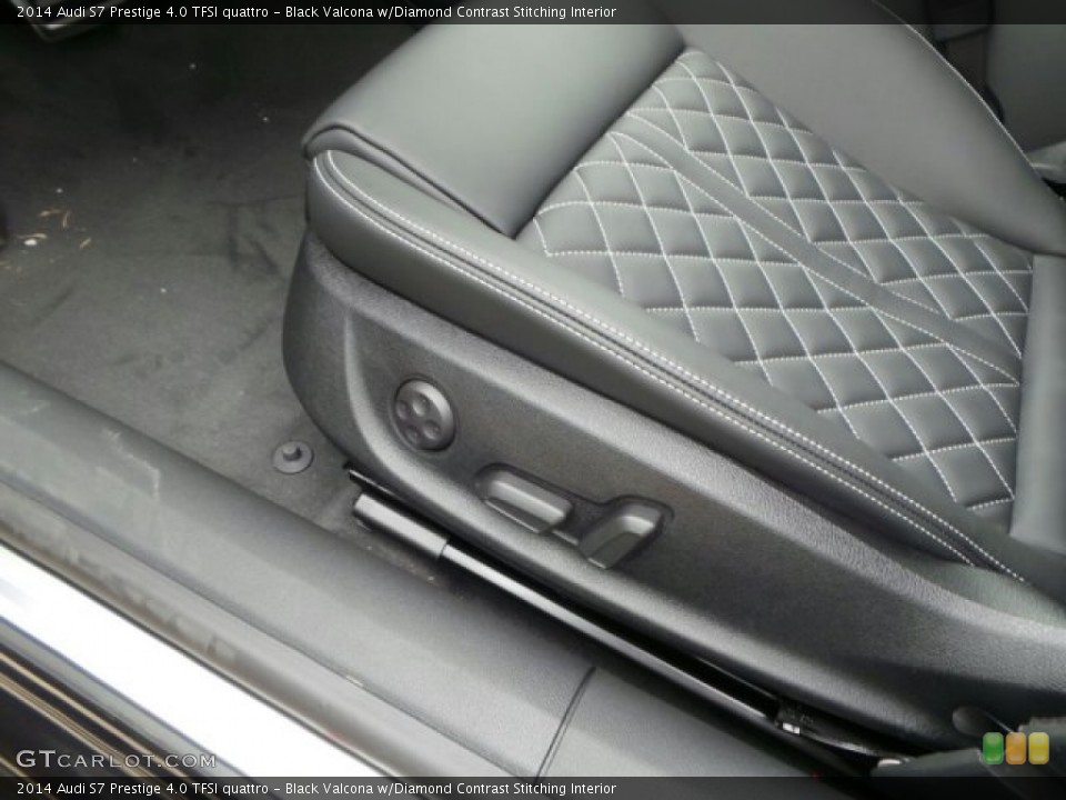 Black Valcona w/Diamond Contrast Stitching Interior Front Seat for the 2014 Audi S7 Prestige 4.0 TFSI quattro #92236835