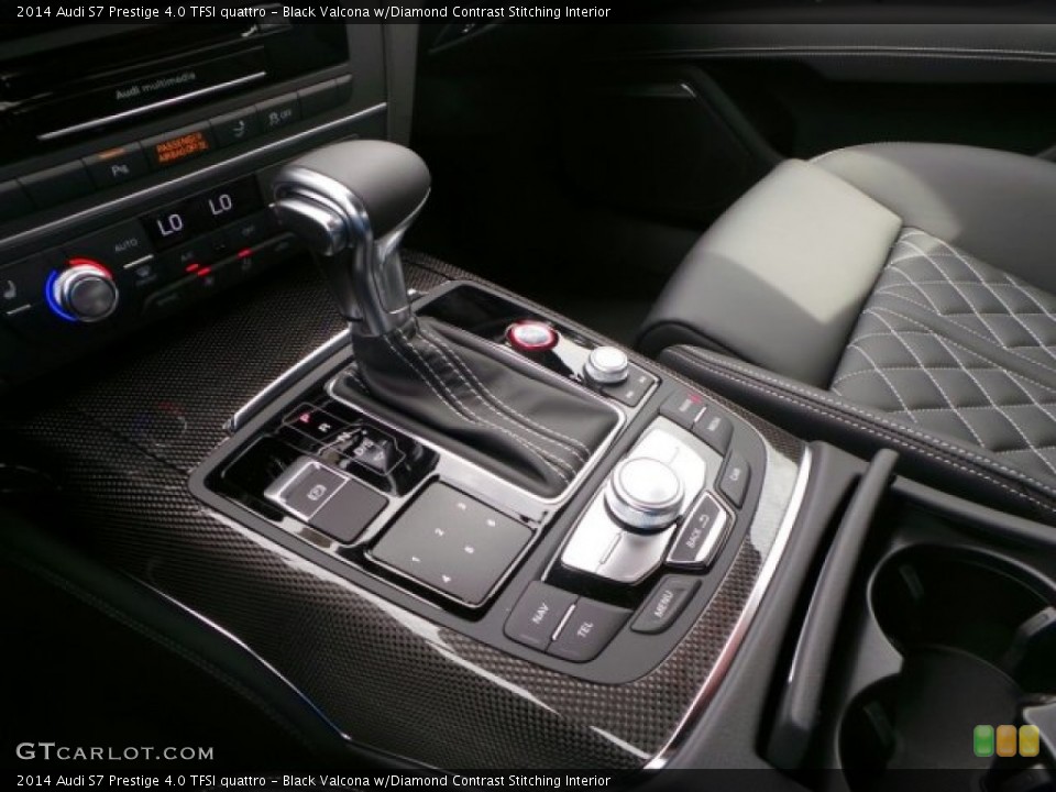 Black Valcona w/Diamond Contrast Stitching Interior Transmission for the 2014 Audi S7 Prestige 4.0 TFSI quattro #92236841