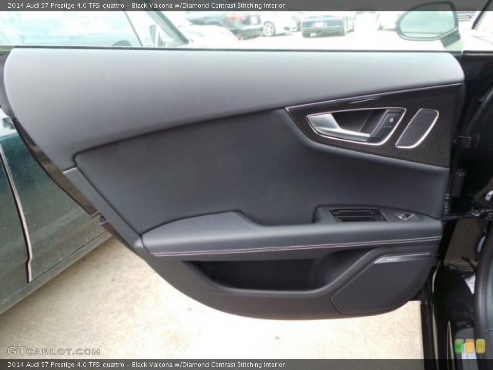 Black Valcona w/Diamond Contrast Stitching Interior Door Panel for the 2014 Audi S7 Prestige 4.0 TFSI quattro #92236868