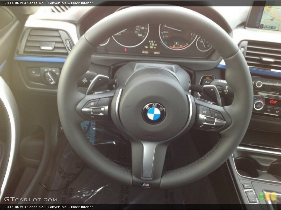 Black Interior Steering Wheel for the 2014 BMW 4 Series 428i Convertible #92252408