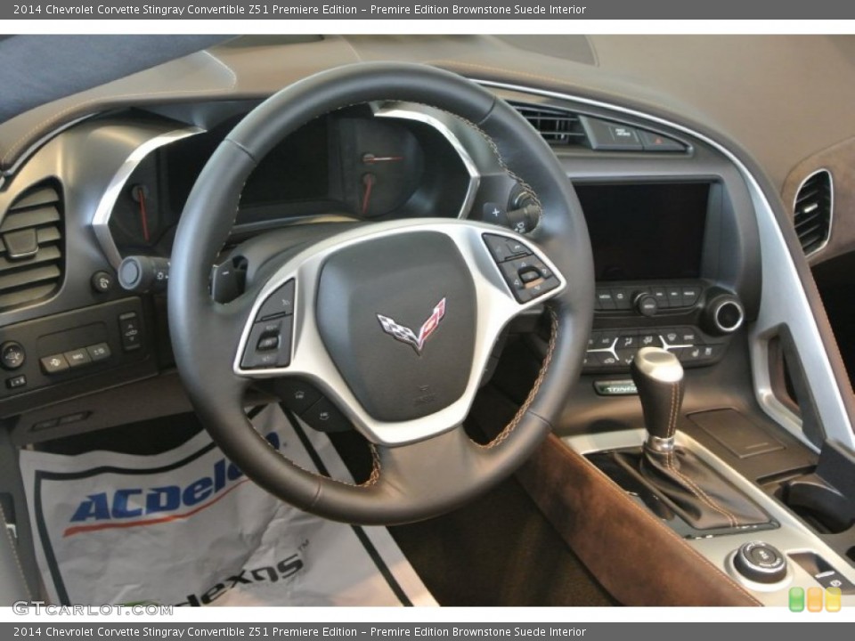 Premire Edition Brownstone Suede Interior Steering Wheel for the 2014 Chevrolet Corvette Stingray Convertible Z51 Premiere Edition #92259557