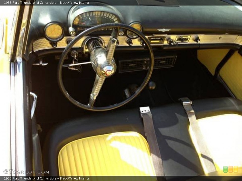 Black/Yellow Interior Photo for the 1955 Ford Thunderbird Convertible #92265700