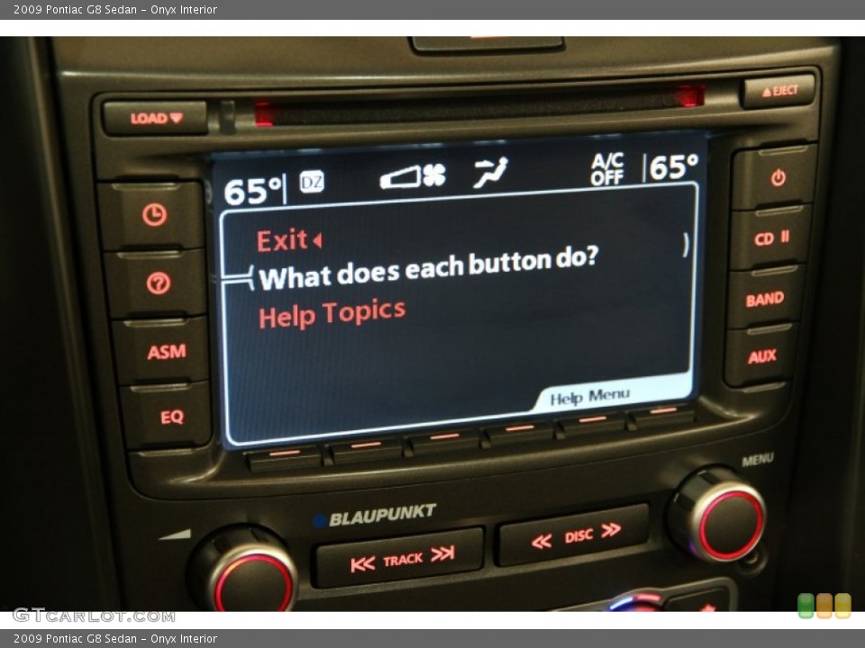 Onyx Interior Controls for the 2009 Pontiac G8 Sedan #92267725