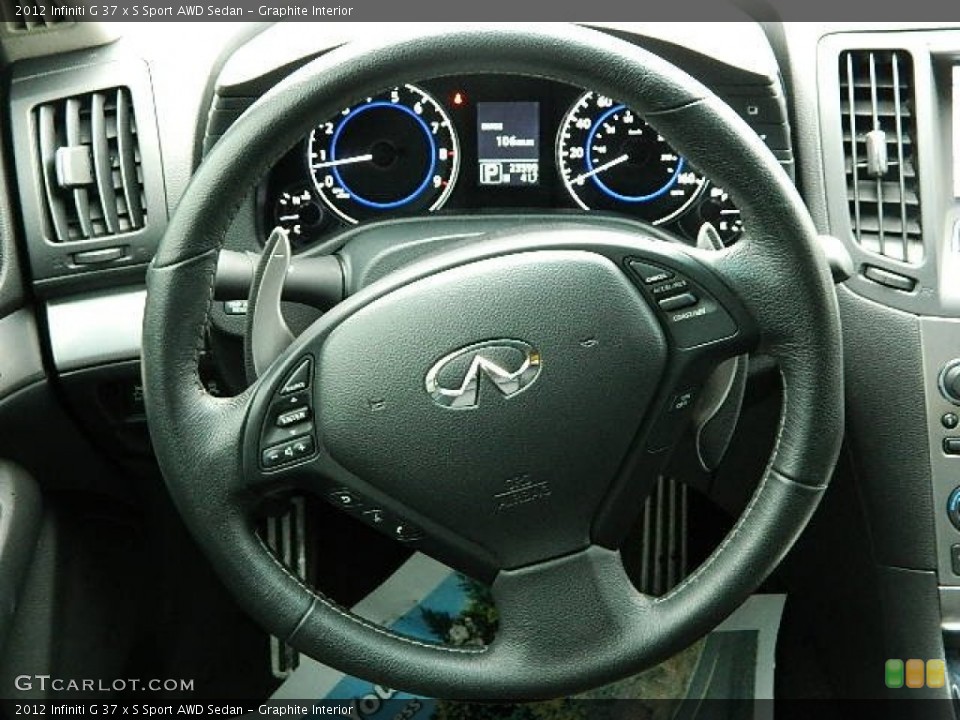 Graphite Interior Steering Wheel for the 2012 Infiniti G 37 x S Sport AWD Sedan #92280805