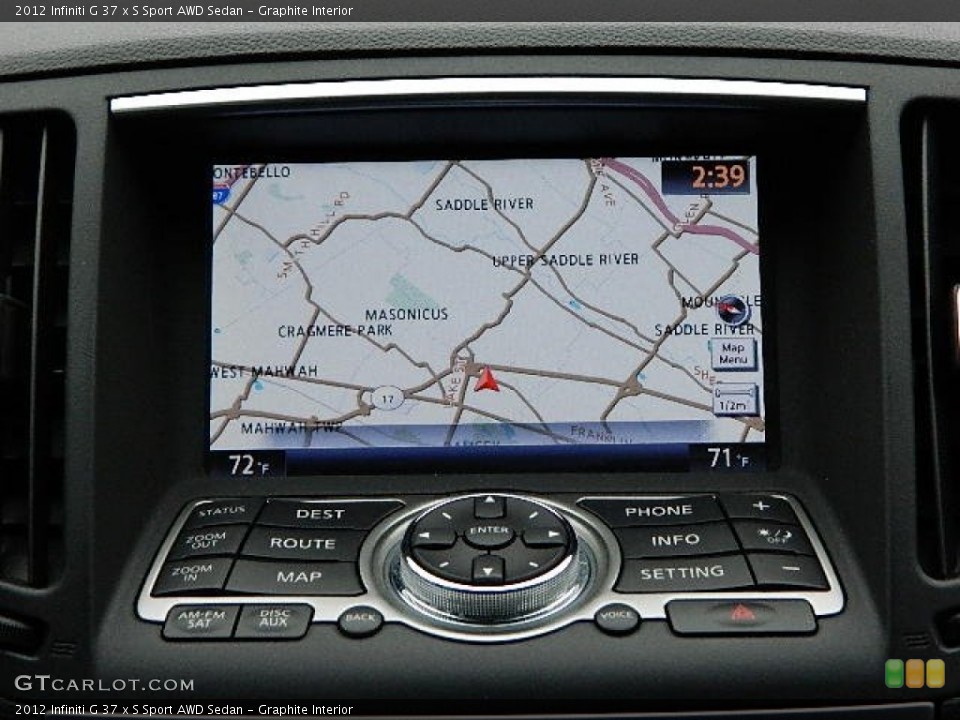 Graphite Interior Navigation for the 2012 Infiniti G 37 x S Sport AWD Sedan #92280868