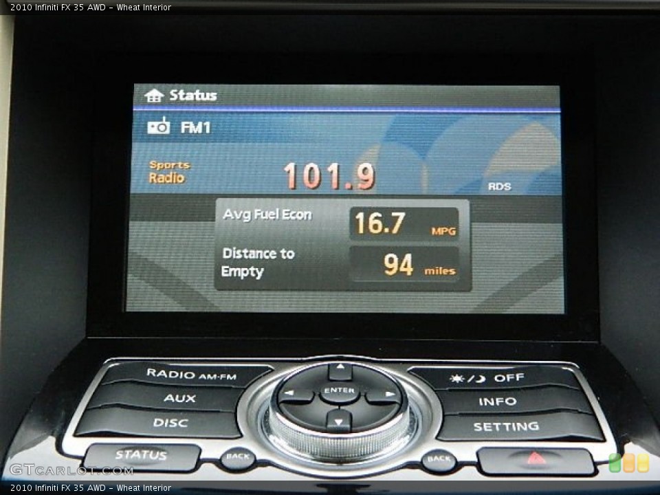 Wheat Interior Controls for the 2010 Infiniti FX 35 AWD #92282401