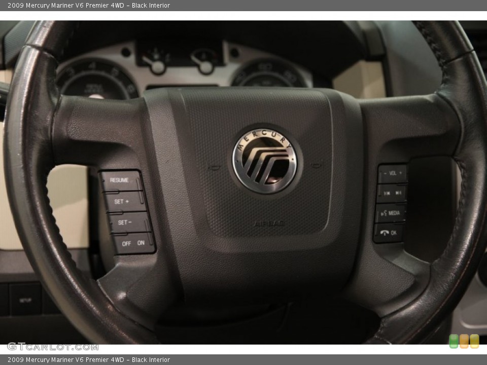 Black Interior Steering Wheel for the 2009 Mercury Mariner V6 Premier 4WD #92317188