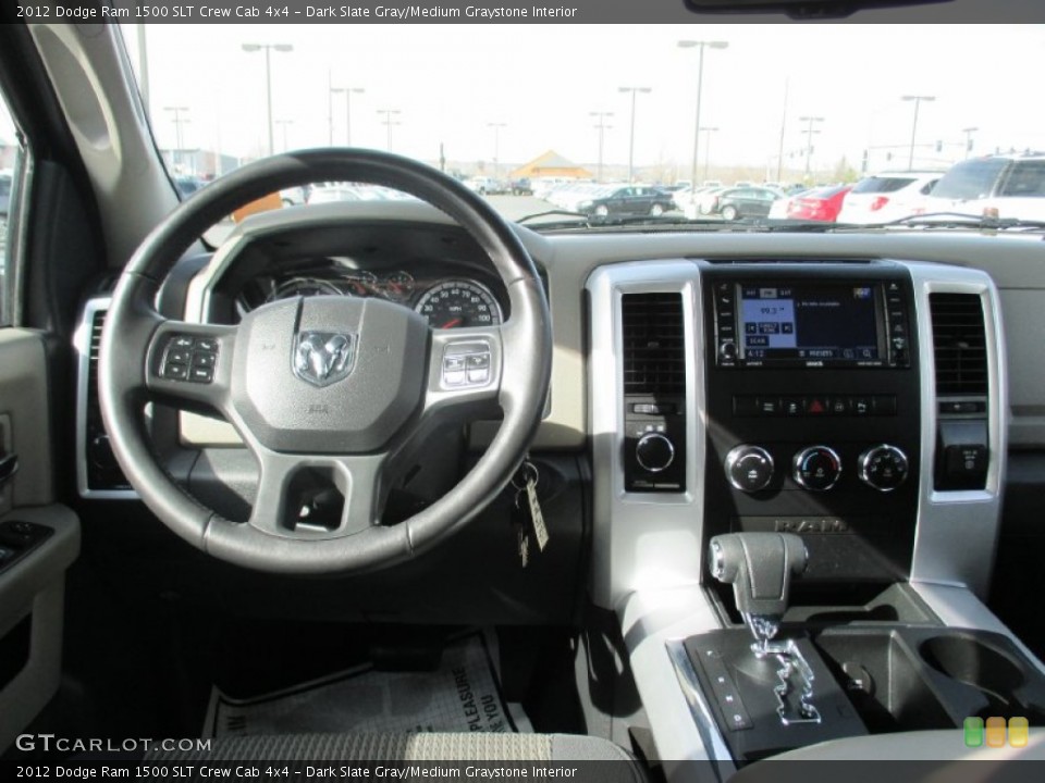 Dark Slate Gray/Medium Graystone Interior Dashboard for the 2012 Dodge Ram 1500 SLT Crew Cab 4x4 #92328006