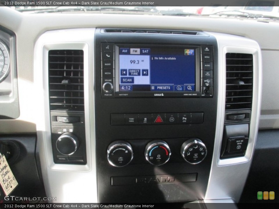 Dark Slate Gray/Medium Graystone Interior Controls for the 2012 Dodge Ram 1500 SLT Crew Cab 4x4 #92328114