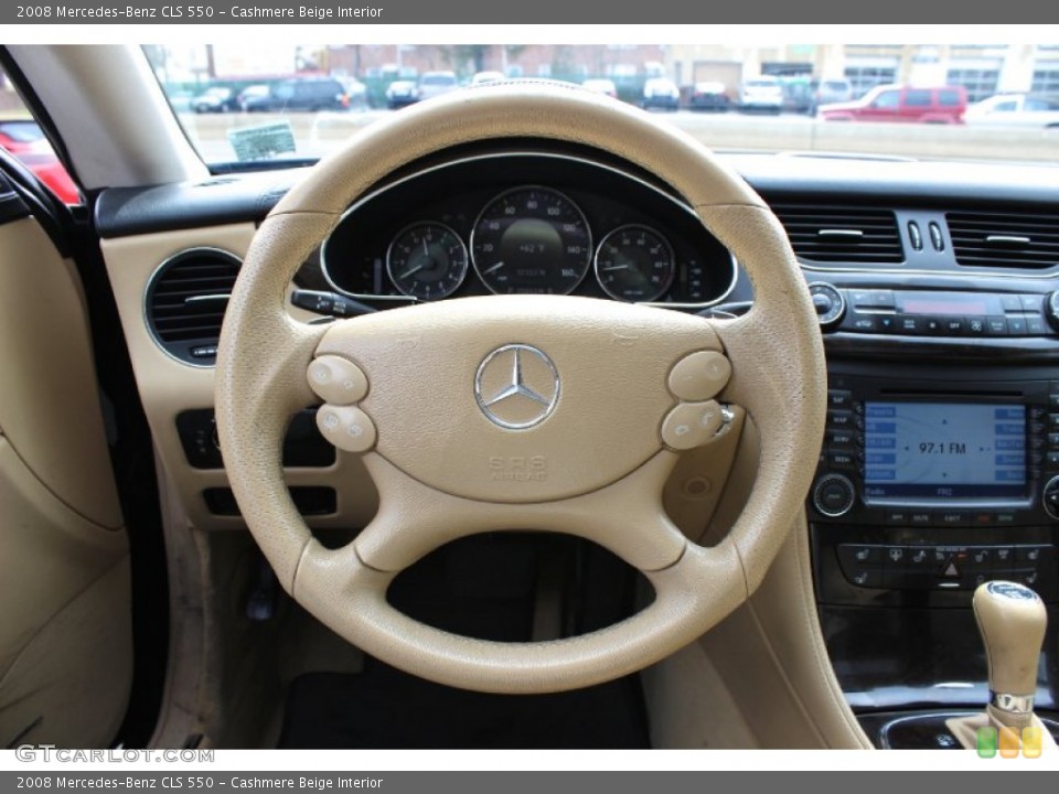 Cashmere Beige Interior Steering Wheel for the 2008 Mercedes-Benz CLS 550 #92334419