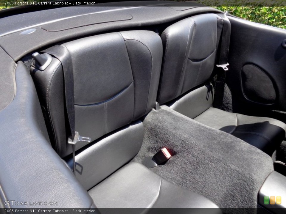 Black Interior Rear Seat for the 2005 Porsche 911 Carrera Cabriolet #92361378