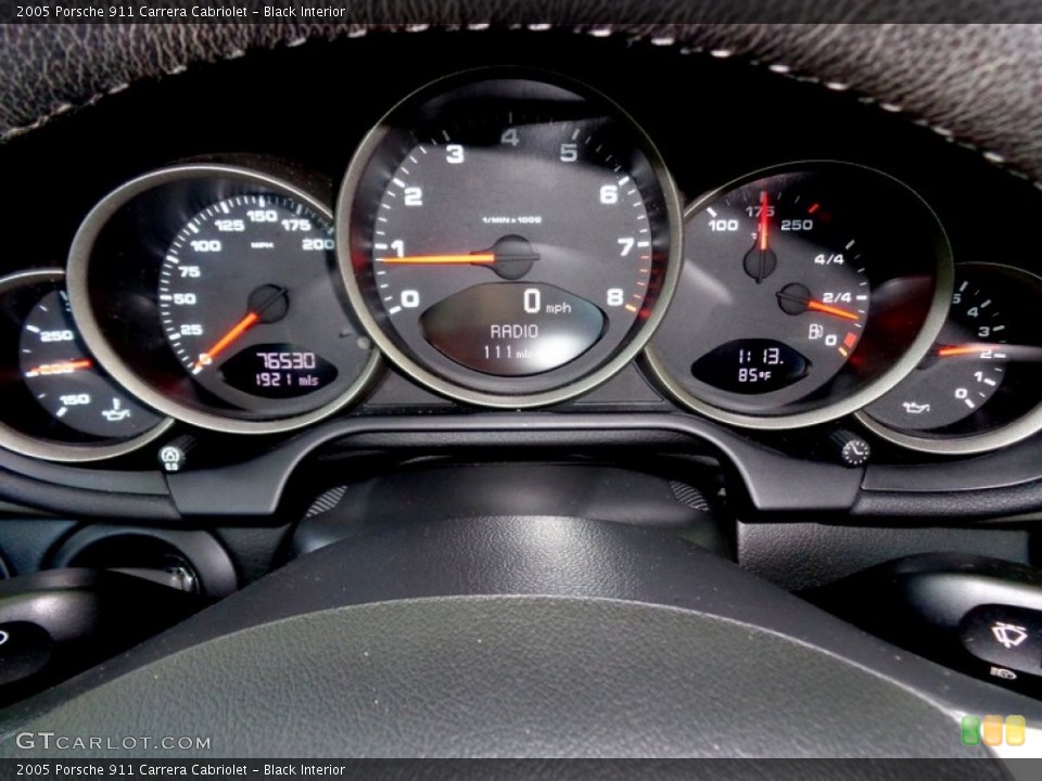 Black Interior Gauges for the 2005 Porsche 911 Carrera Cabriolet #92362443
