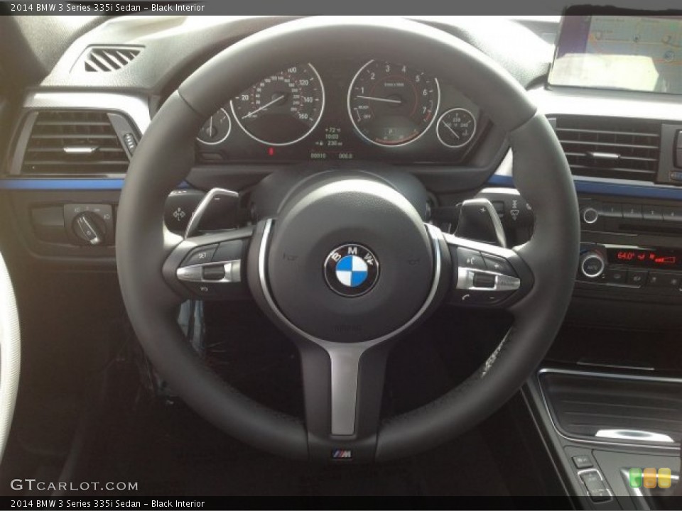 Black Interior Steering Wheel for the 2014 BMW 3 Series 335i Sedan #92394410