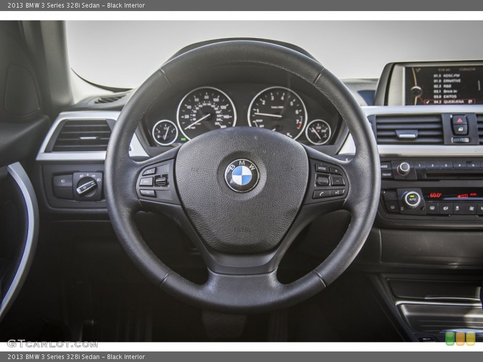 Black Interior Steering Wheel for the 2013 BMW 3 Series 328i Sedan #92395053