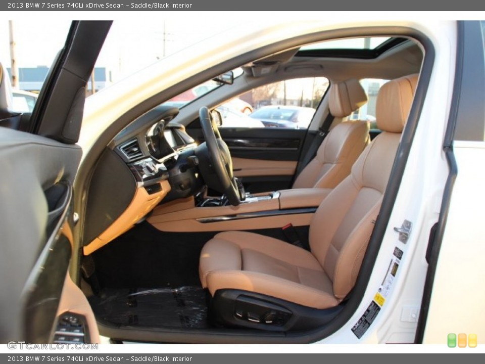Saddle/Black Interior Front Seat for the 2013 BMW 7 Series 740Li xDrive Sedan #92437588