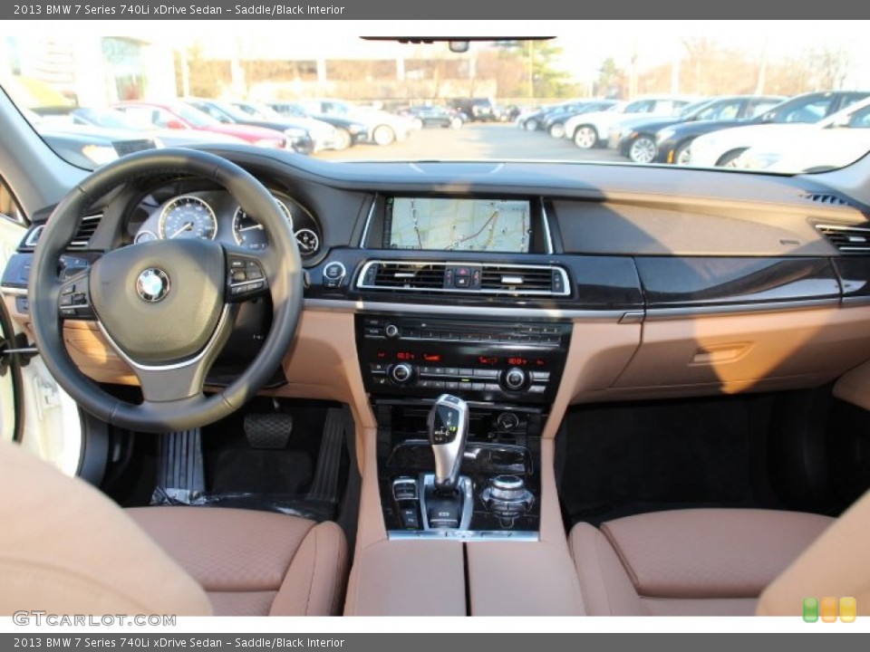 Saddle/Black Interior Dashboard for the 2013 BMW 7 Series 740Li xDrive Sedan #92437633