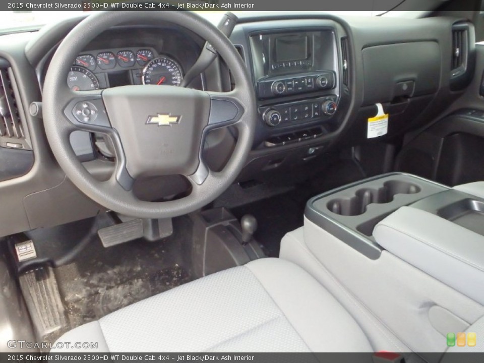 Jet Black/Dark Ash Interior Prime Interior for the 2015 Chevrolet Silverado 2500HD WT Double Cab 4x4 #92440921