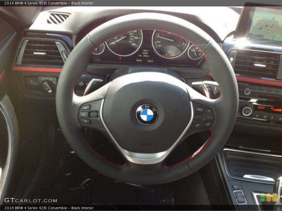 Black Interior Steering Wheel for the 2014 BMW 4 Series 428i Convertible #92441023