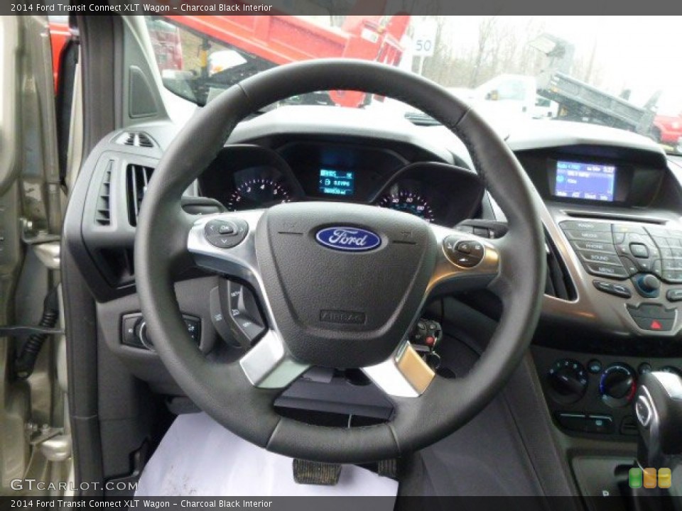 Charcoal Black Interior Steering Wheel for the 2014 Ford Transit Connect XLT Wagon #92444839