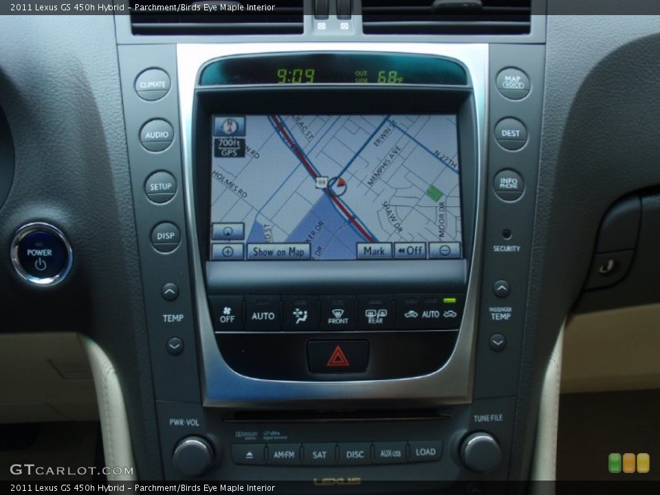 Parchment/Birds Eye Maple Interior Navigation for the 2011 Lexus GS 450h Hybrid #92453968