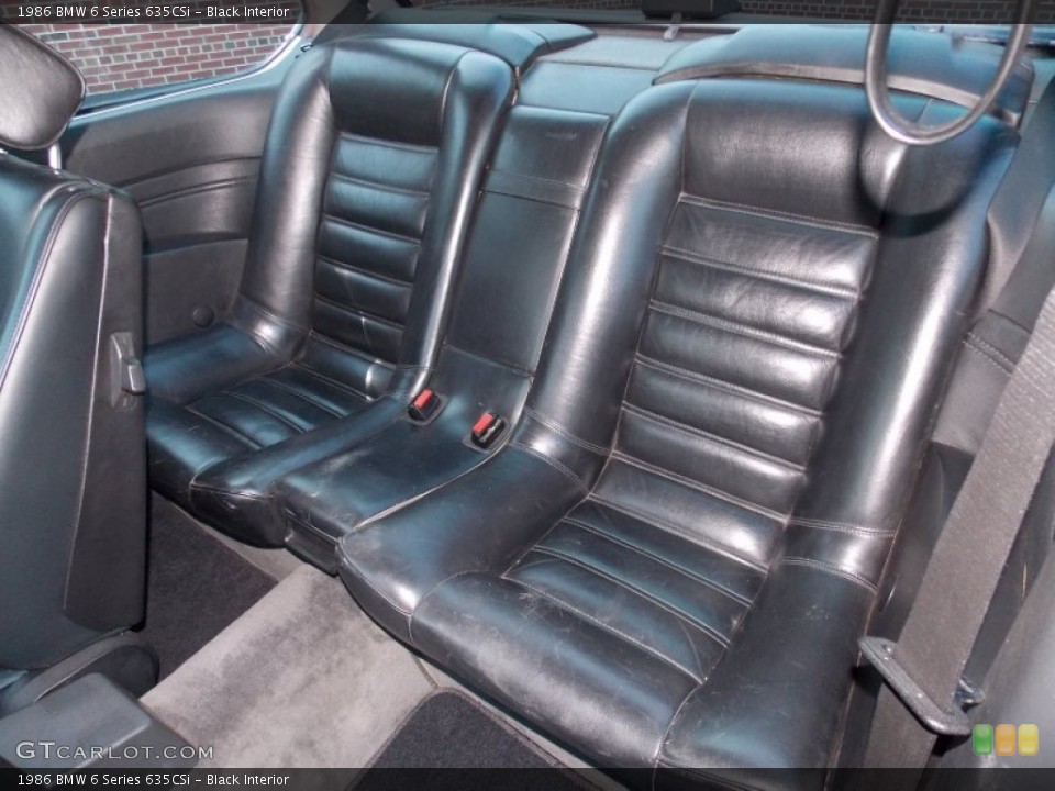 Black Interior Rear Seat for the 1986 BMW 6 Series 635CSi #92499846