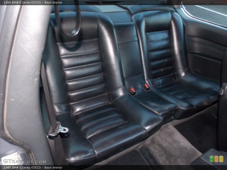 Black Interior Rear Seat for the 1986 BMW 6 Series 635CSi #92499979