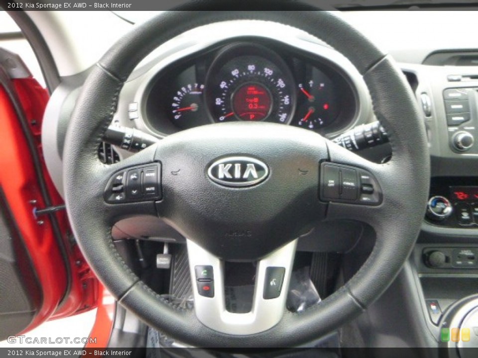 Black Interior Steering Wheel for the 2012 Kia Sportage EX AWD #92508648