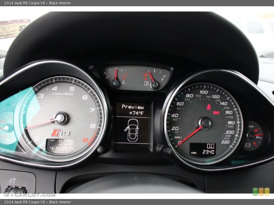 Black Interior Gauges for the 2014 Audi R8 Coupe V8 #92514759