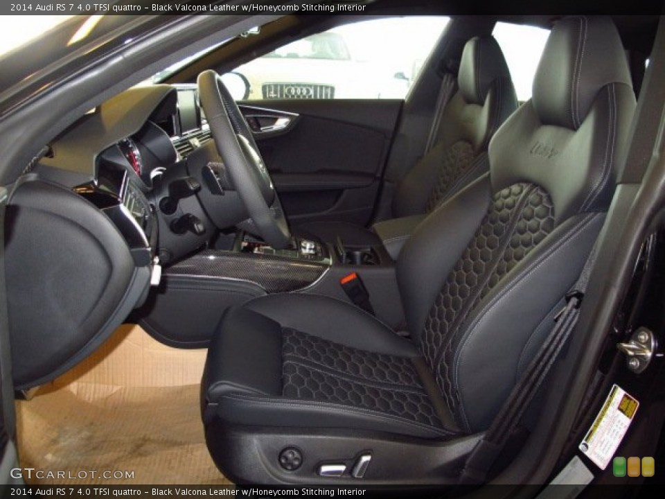 Black Valcona Leather w/Honeycomb Stitching Interior Front Seat for the 2014 Audi RS 7 4.0 TFSI quattro #92515959