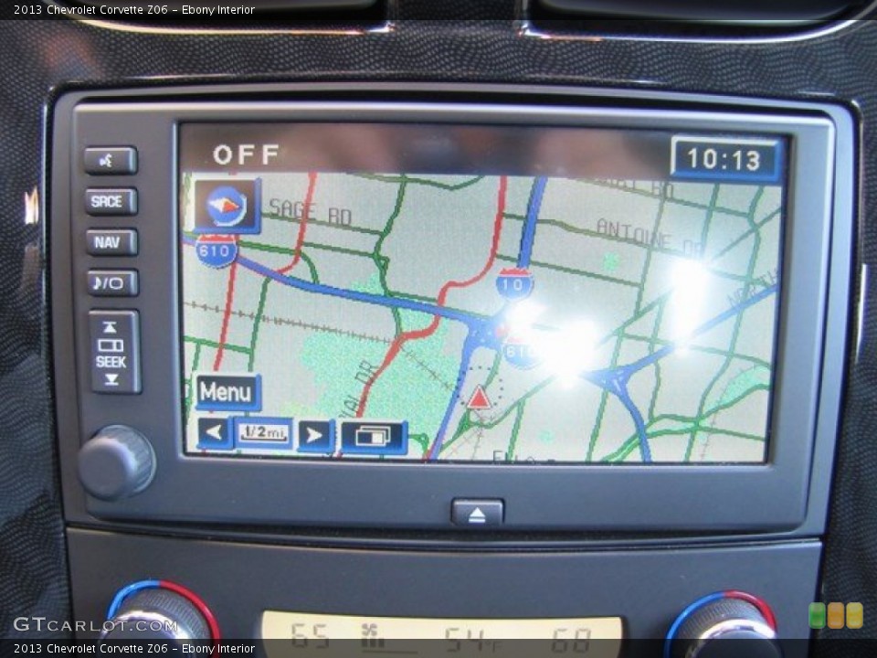 Ebony Interior Navigation for the 2013 Chevrolet Corvette Z06 #92542236