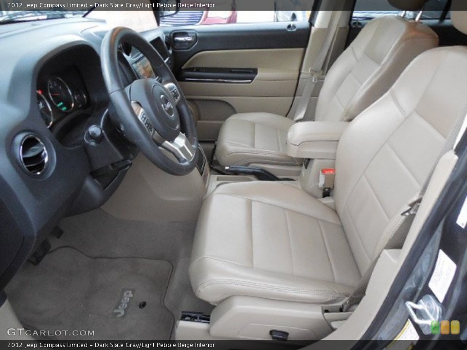 Dark Slate Gray/Light Pebble Beige Interior Front Seat for the 2012 Jeep Compass Limited #92544070