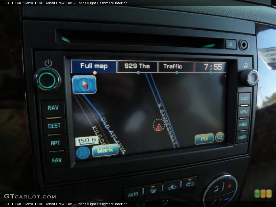 Cocoa/Light Cashmere Interior Navigation for the 2011 GMC Sierra 1500 Denali Crew Cab #92561736