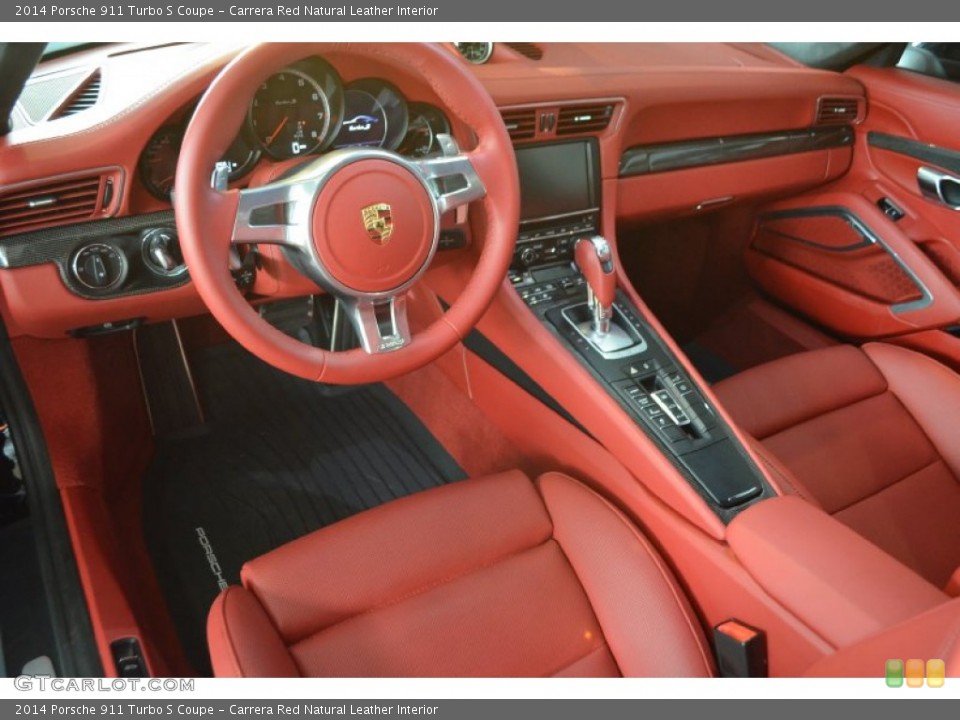 Carrera Red Natural Leather Interior Photo for the 2014 Porsche 911 Turbo S Coupe #92563487