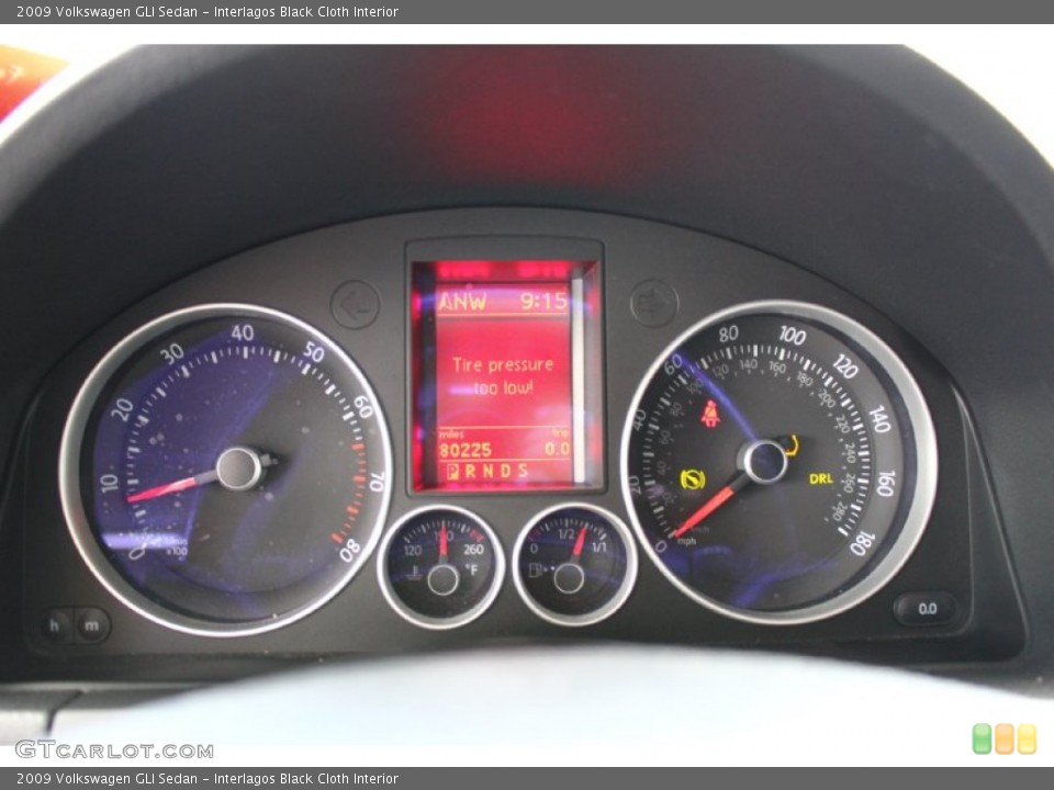 Interlagos Black Cloth Interior Gauges for the 2009 Volkswagen GLI Sedan #92575439